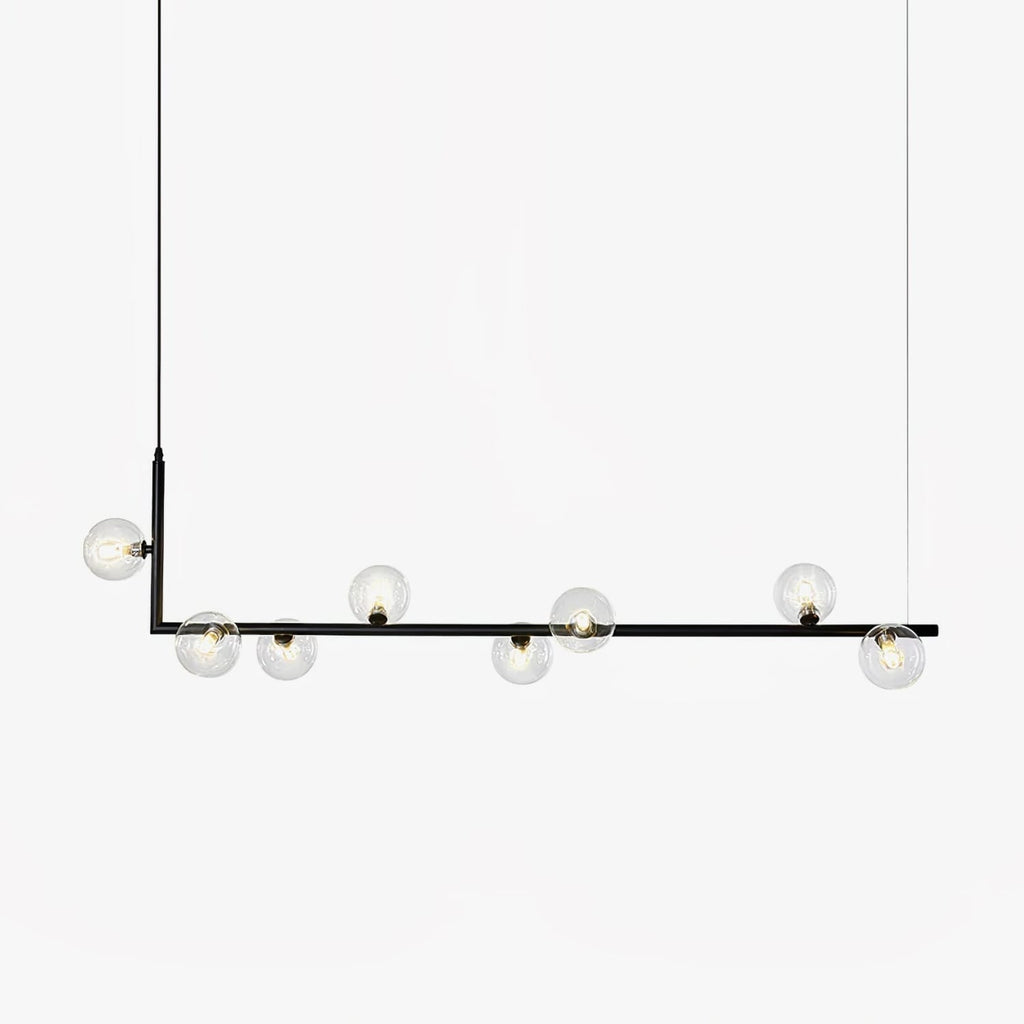 Air 73 Glass Sphere Pendant — Linear Glass Hanging Light for Kitchen Island