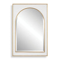 Rectangle Gold and White Mirror — Framed Wall Mirror for Living Room & Entryway