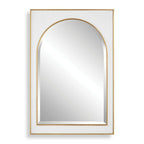 Rectangle Gold and White Mirror — Framed Wall Mirror for Living Room & Entryway