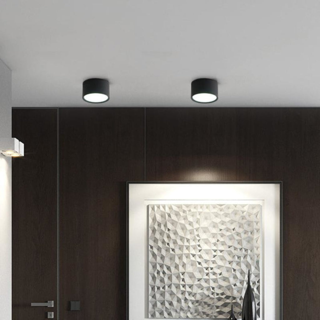 Cylinder Flush Mount Ceiling Light Aluminum LED Fixture for Hallway