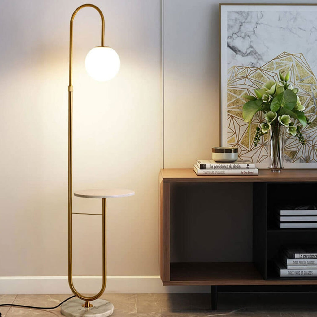 Marble Side Table Floor Lamp