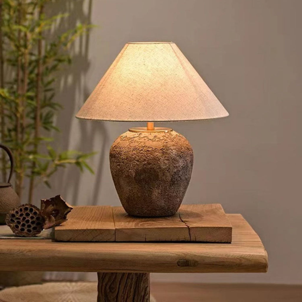 Ceramic Fabric Table Lamp for Bedroom