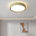 Round Wood Grain LED Flush Mount Ceiling Light