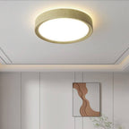 Round Wood Grain LED Flush Mount Ceiling Light