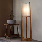 Japanese Wood Column Floor Lamp