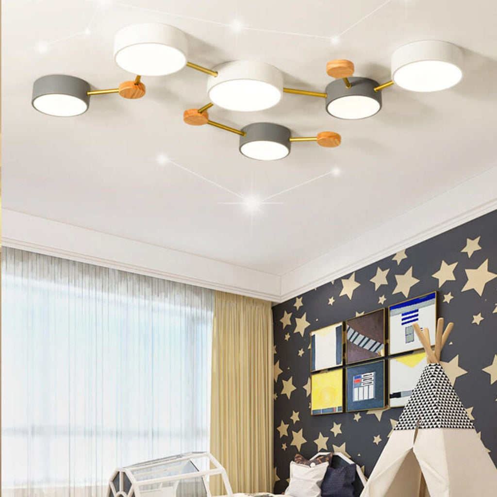 Scandinavian Wood LED Flush Mount Ceiling Light