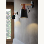Nordic Wooden Wall Lamp — Lantern Style Wood Wall Sconce for Bedroom & Hallway