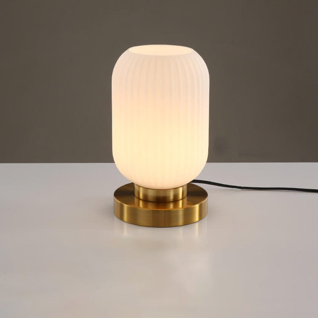 Striped Glass Table Lamp for Bedroom