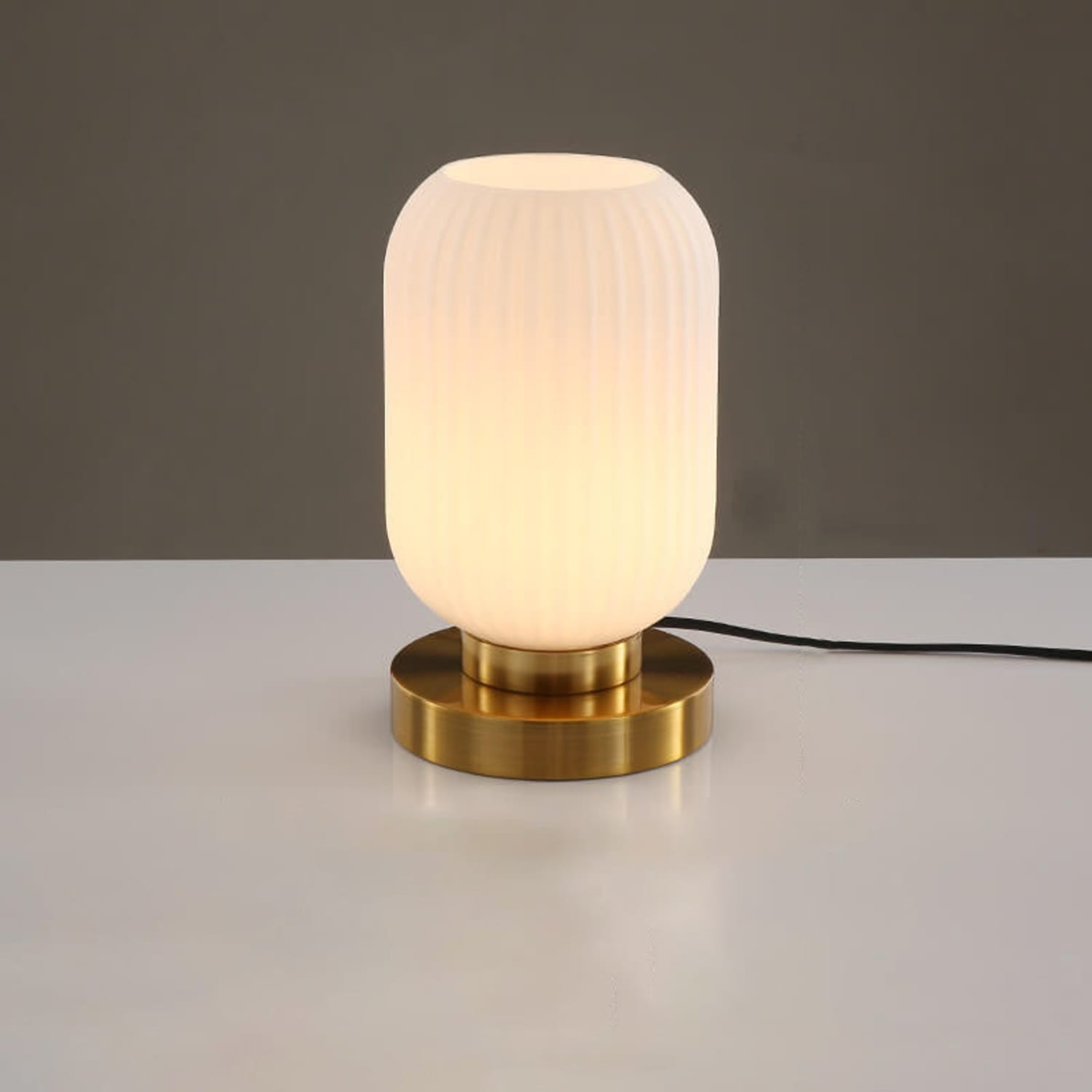Striped Glass Table Lamp for Bedroom