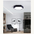 Modern Hexagon LED Ceiling Light — Geometric Flush Mount for Bedroom & Living Room