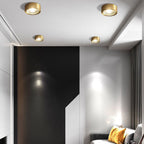 Ultra-Thin Copper LED Flush Mount Ceiling Light