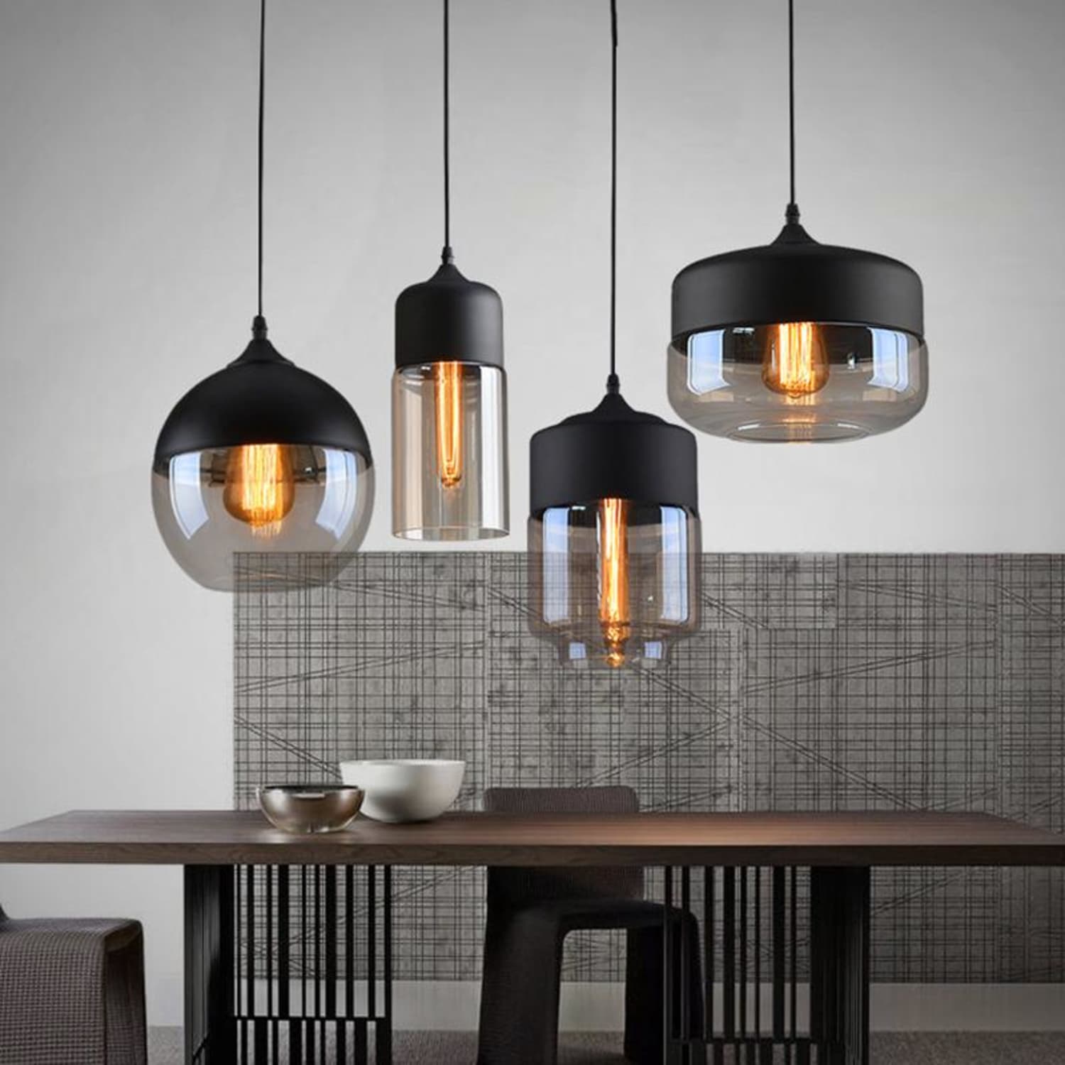 Modern Nordic Glass Pendant Light — Glass Shade Hanging Lamp for Kitchen Island