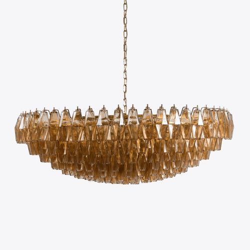 Amber Sorrento Chandelier — Grand Amber Glass Statement Light for High Ceilings
