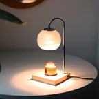 Solid Wood Glass Table Lamp for Bedroom