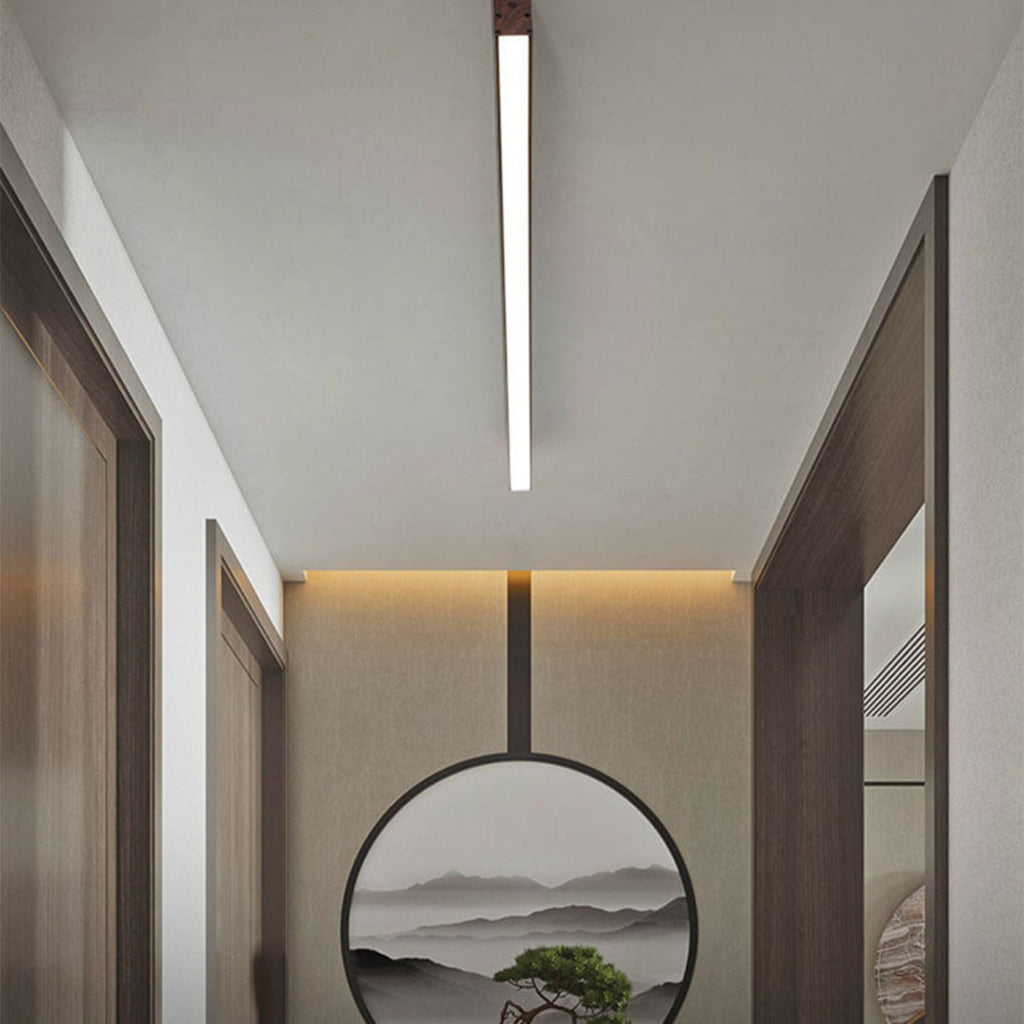 Wood Grain LED Flush Mount Ceiling Light for Living Room