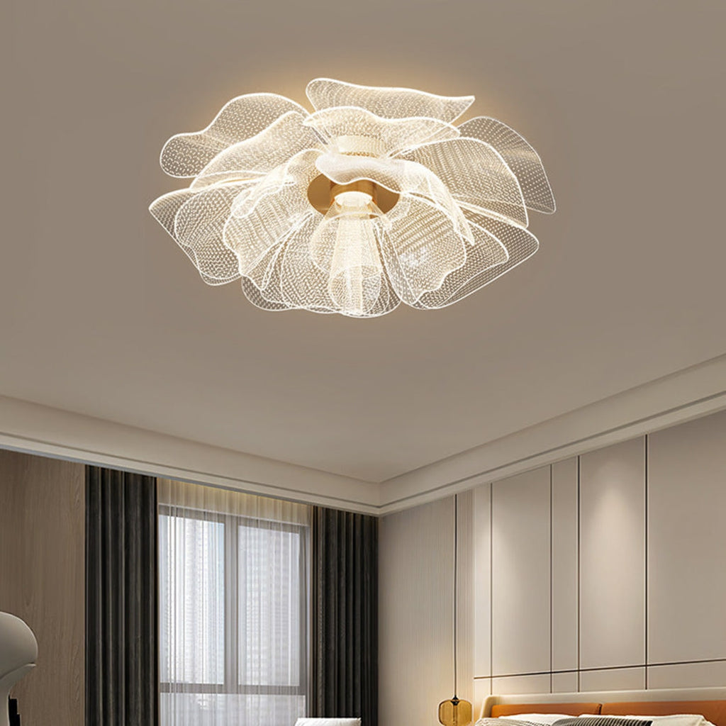 Flower Petal LED Flush Mount Ceiling Light for Bedroom