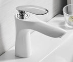 Modern Basin Faucet — Sculptural Single Hole Vanity Faucet