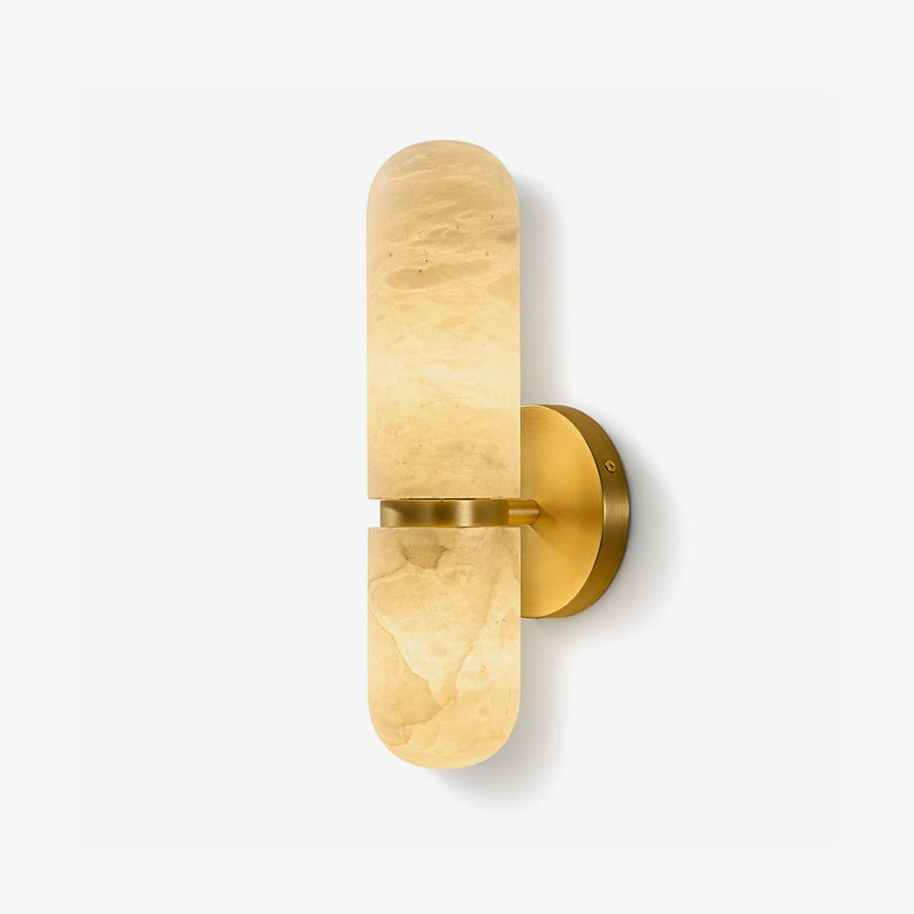 Alabaster Capsule Wall Sconce — Stone Cylinder Wall Light for Bedroom & Hallway