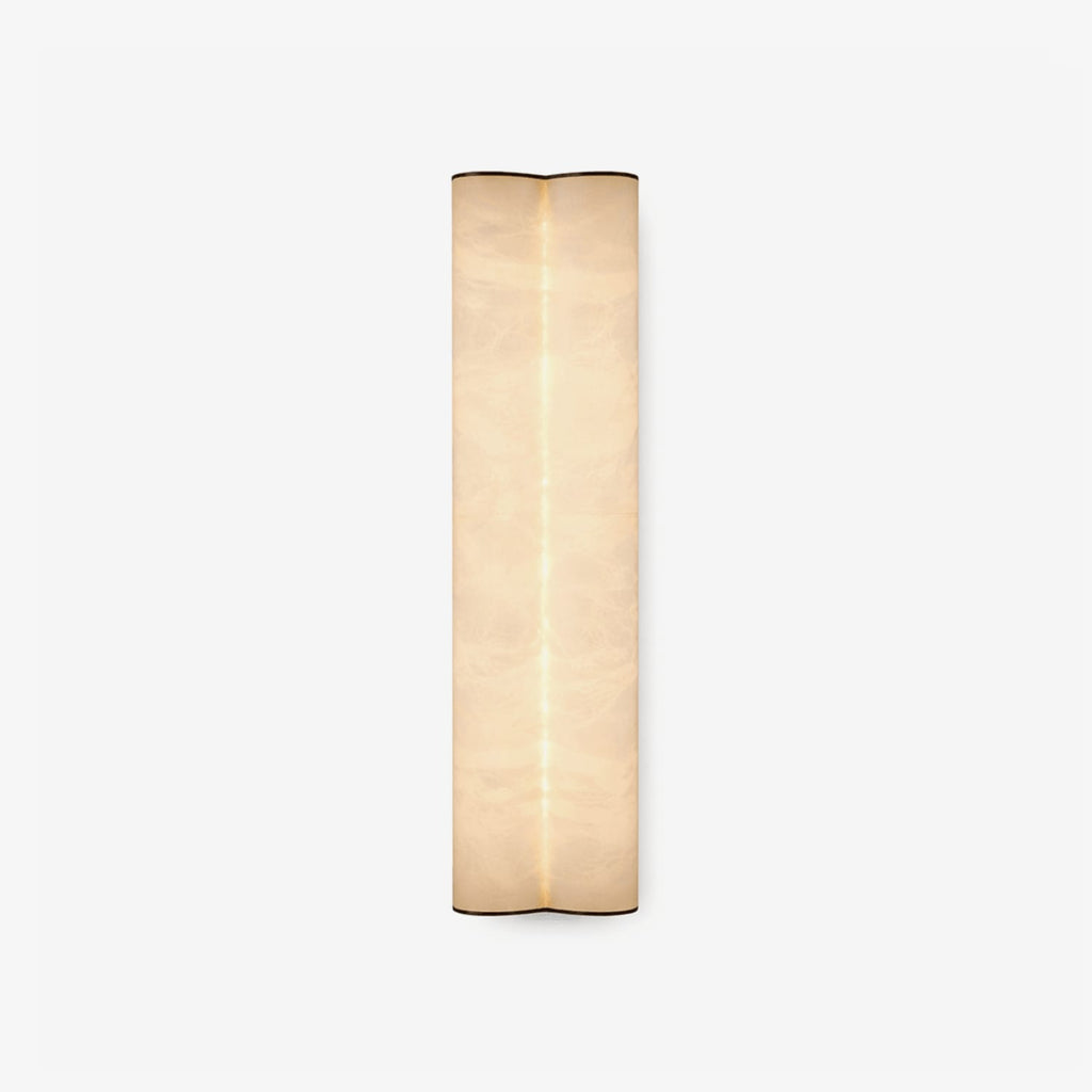 Elaris Alabaster Column Wall Light — Tall Stone Wall Sconce for Hallway & Bedroom
