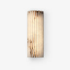 Alvia Alabaster Wall Light — Ribbed Stone Wall Sconce for Bedroom & Hallway
