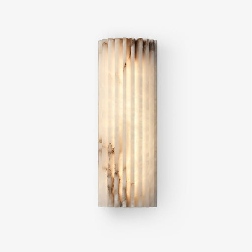 Alvia Alabaster Wall Light — Ribbed Stone Wall Sconce for Bedroom & Hallway