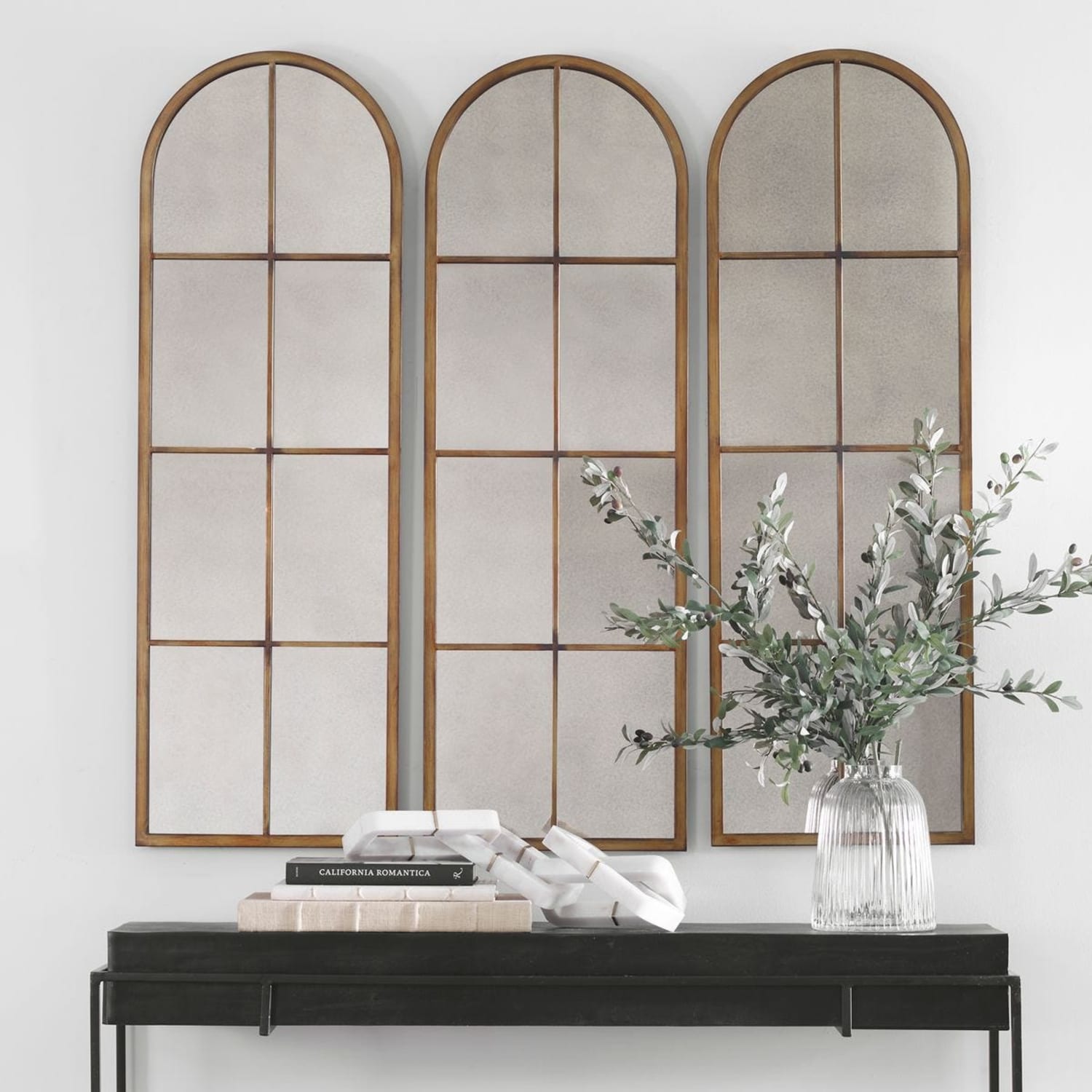 Tall Antique Mirror — Full-Length Arched Floor Mirror for Entryway & Bedroom