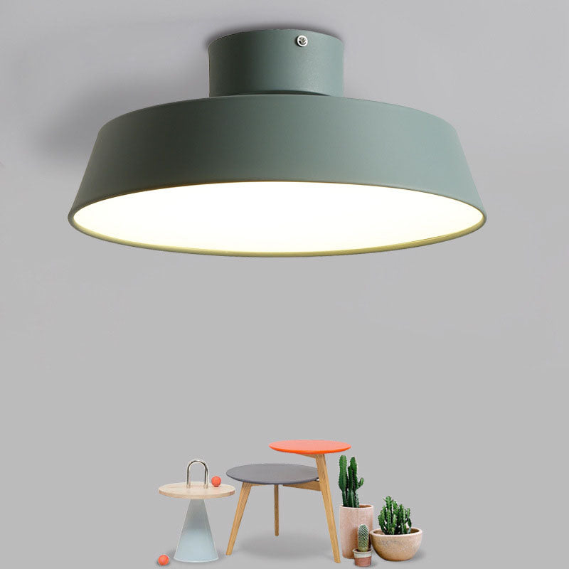 Flush Mount Ceiling Light Round Iron Acrylic Fixture for Bedroom