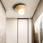 Travertine Flush Mount Ceiling Light for Hallway