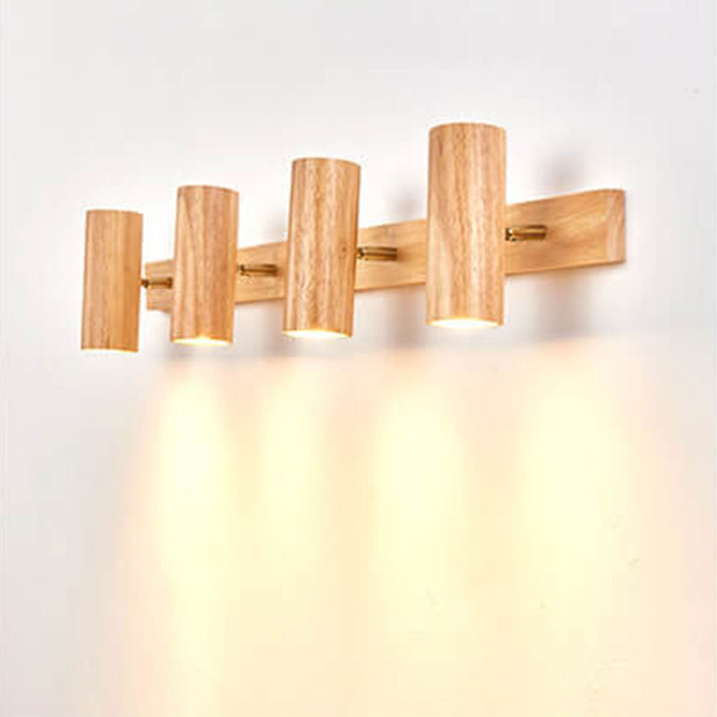 Modern Wood Track Wall Sconce for Bedroom and Hallway