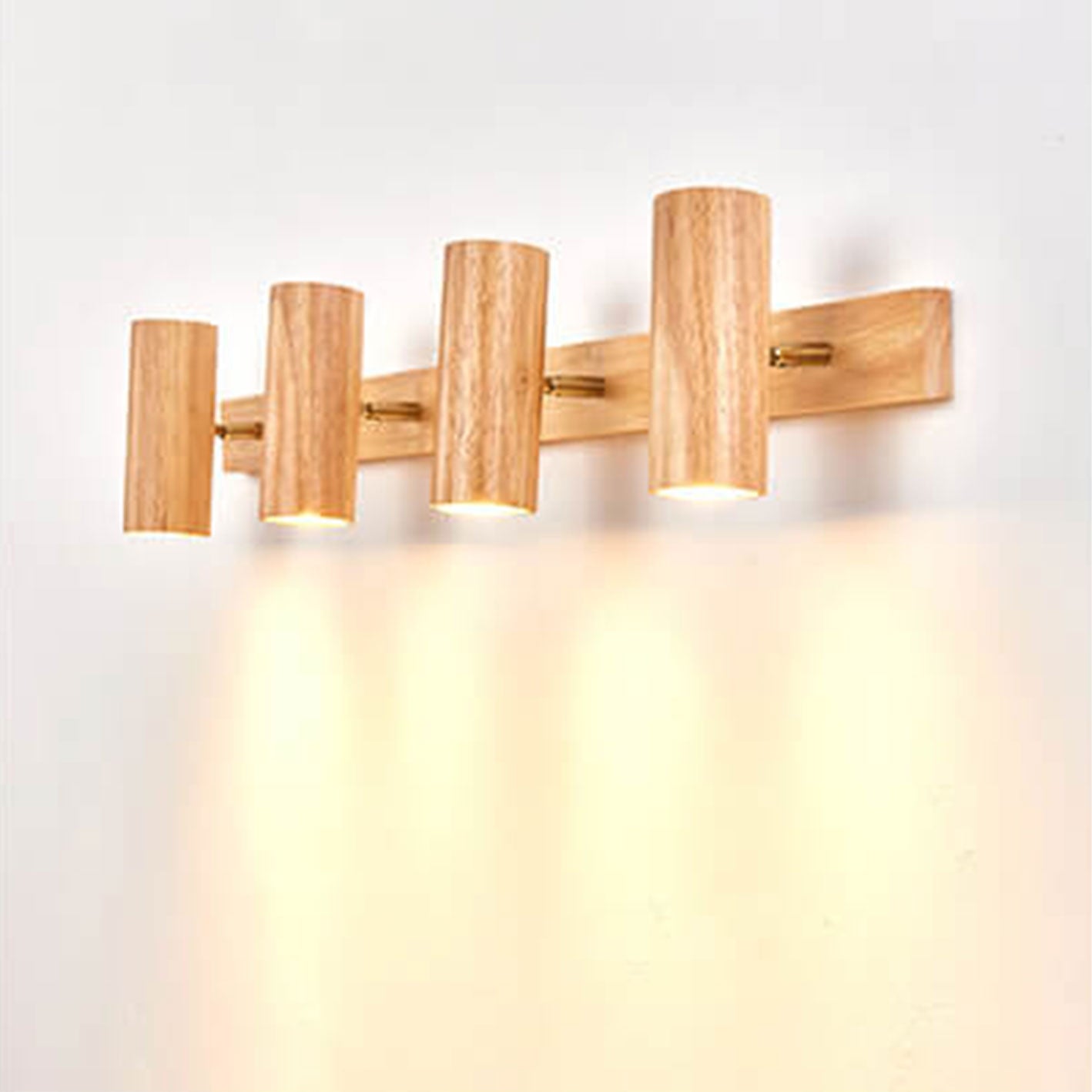 Modern Wood Track Wall Sconce for Bedroom and Hallway