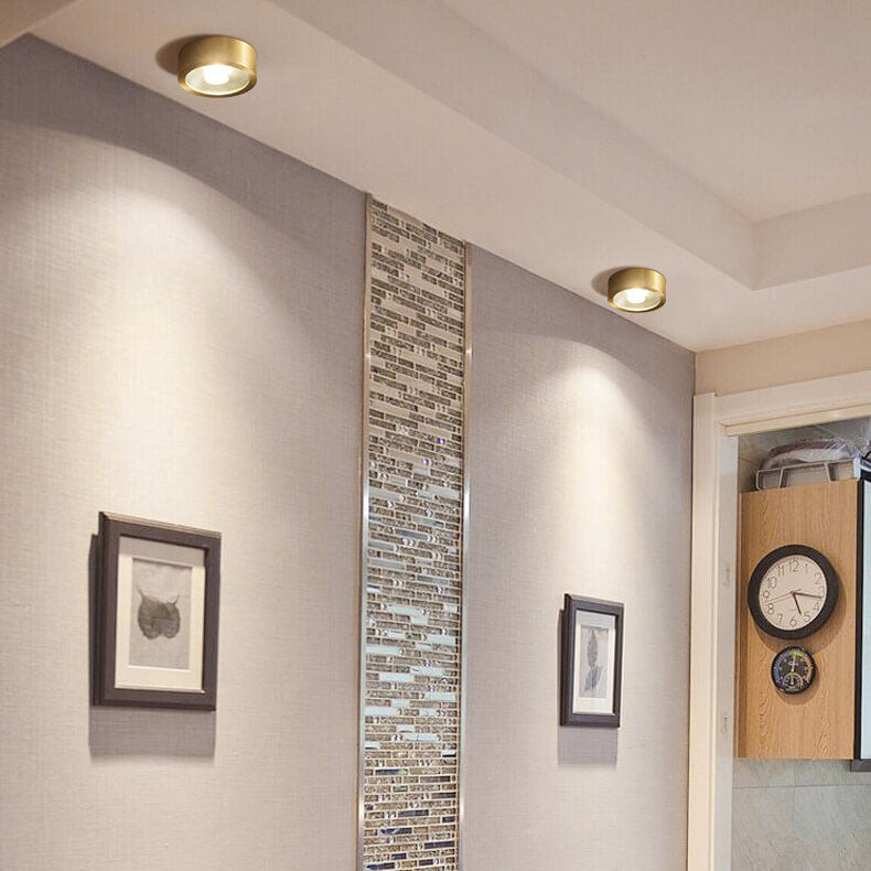 Ultra-Thin Copper LED Flush Mount Ceiling Light