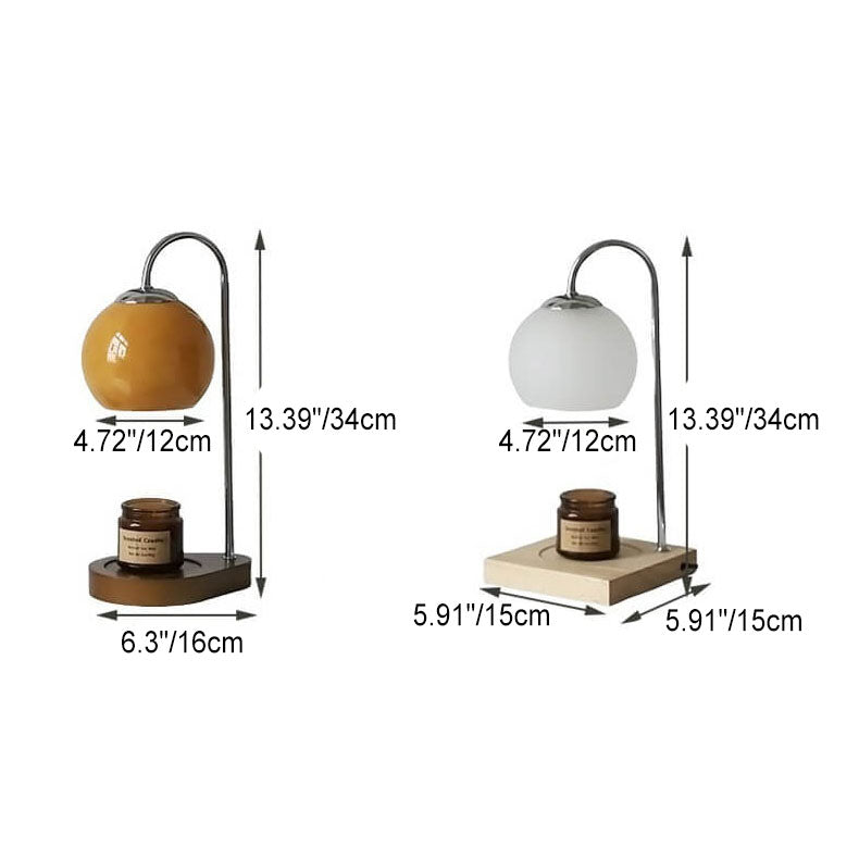 Solid Wood Glass Table Lamp for Bedroom