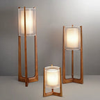 Japanese Wood Column Floor Lamp