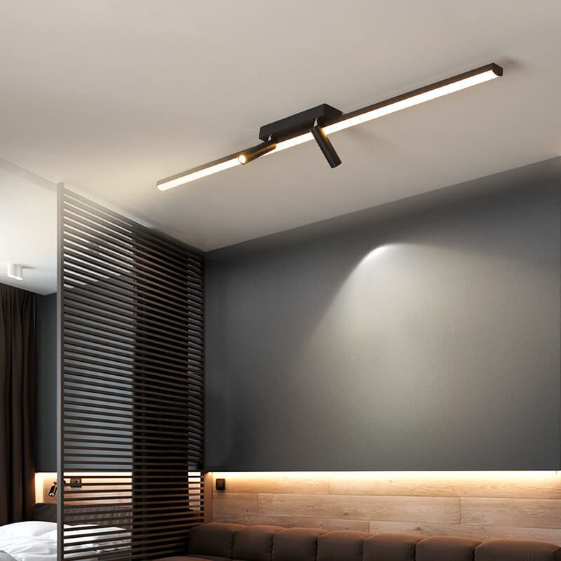 Linear Flush Mount Ceiling Light Acrylic LED Fixture for Kitchen