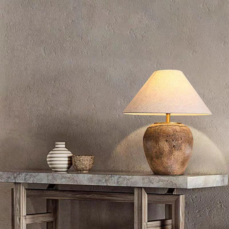 Ceramic Fabric Table Lamp for Bedroom