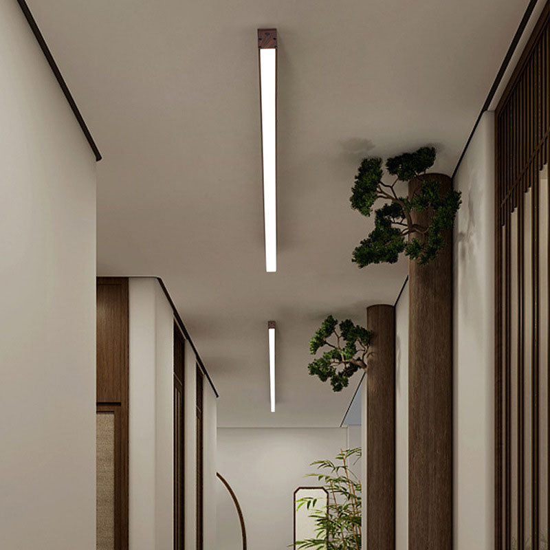 Wood Grain LED Flush Mount Ceiling Light for Living Room