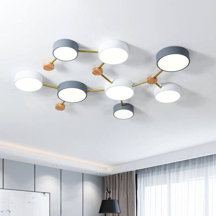 Scandinavian Wood LED Flush Mount Ceiling Light