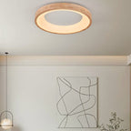 Wood Flush Mount Ceiling Light Round Acrylic Fixture for Bedroom