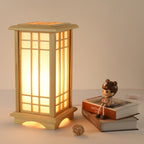 Japanese Wood Pillar Floor Lamp for Bedroom