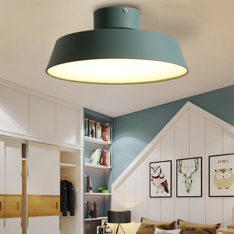 Flush Mount Ceiling Light Round Iron Acrylic Fixture for Bedroom