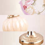 Vintage Floral Glass Table Lamp