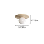Travertine Flush Mount Ceiling Light for Hallway