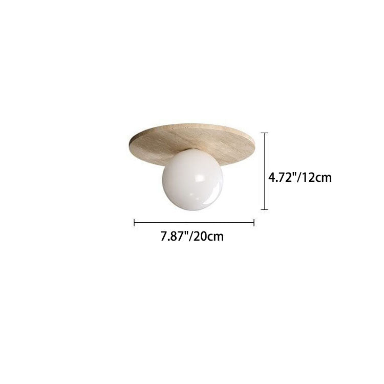 Travertine Flush Mount Ceiling Light for Hallway