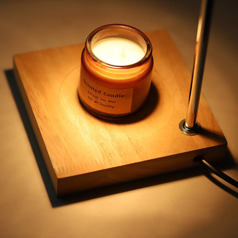 Solid Wood Glass Table Lamp for Bedroom