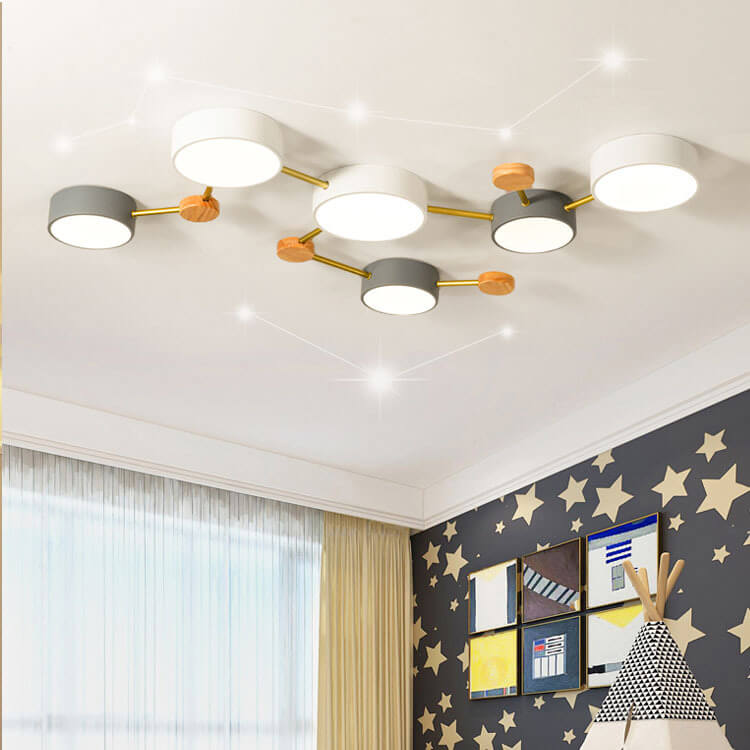 Scandinavian Wood LED Flush Mount Ceiling Light