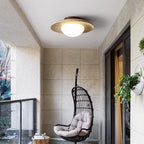 Travertine Flush Mount Ceiling Light for Hallway