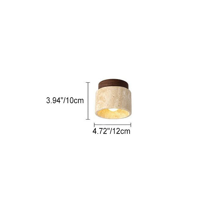 Travertine Flush Mount Ceiling Light for Hallway