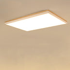 Wood Rectangle LED Flush Mount Ceiling Light for Living Room