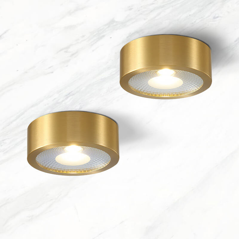 Ultra-Thin Copper LED Flush Mount Ceiling Light