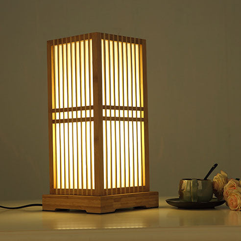 Japanese Bamboo Column Table Lamp